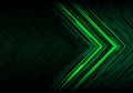 Abstract green light black line arrow polygon futuristic direction design modern technology background vector