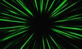 Abstract green light zoom speed dynamic on black technology futuristic background vector