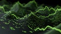 Abstract green line graph data visualization digital technology futuristic background render design Royalty Free Stock Photo