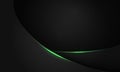 Abstract green line light curve black shadow on dark grey geometric with blank space design modern luxury background vector