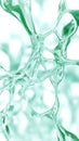 Abstract green liquid forms with organic shapes in transparent fluid dynamic design, AI Generative