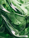 Abstract Green Liquid Swirl with Bubbles