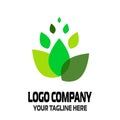 Abstract green logo icon of green leaves for your company. Eco, ecology, purity and naturalness symbol