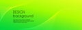 Abstract green long vector banner. Wavy minimal trendy background for facebook cover, web header template