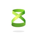 Abstract green loop ribbon logo element design dea of infinity