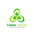 Abstract Green Lotus Leaves Logos Design Vector Illustration Template