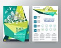 Abstract green low polygon with money style. Brochure annual report cover Flyer Poster design Layout template in A4 size. Royalty Free Stock Photo