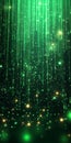 Abstract Green Matrix Code Binary Computer Data Stream Background, Digital Rain of Falling Particles Royalty Free Stock Photo