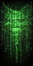 Abstract Green Matrix Code Digital Rain Background with Numbers and Green Lines on Black Royalty Free Stock Photo