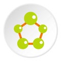Abstract green molecules icon circle Royalty Free Stock Photo