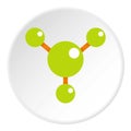 Abstract green molecules icon circle Royalty Free Stock Photo