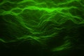 Abstract green neon light waves background Royalty Free Stock Photo