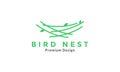 Abstract green nest twig bird logo design vector icon symbol graphic illustration