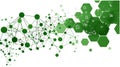 Abstract Green Network Connection: Hexagon and Node Structure.  Ideal for technology, science, innovation,  data visualization, Royalty Free Stock Photo