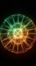 Abstract Green Orange Cosmic Sphere in Space Royalty Free Stock Photo
