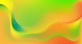 Abstract green and orange liquid wavy shapes futuristic grainy background Royalty Free Stock Photo