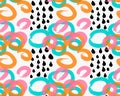 Abstract green orange and pink marker circles