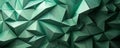 Abstract green origami-style textured geometric background with folded paper shapes