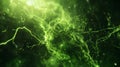 Abstract Green Particle Flow Background, Network Connection, Data Visualization Royalty Free Stock Photo