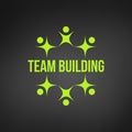 abstract green people together as circle teamwork or teambuilding concept logo. team work and team building, social media,