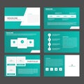 Abstract Green presentation template flat design set for brochure flyer leaflet marketing