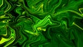 Abstract Green Psychedelic Liquefied Background. Fluid Green Texture in Digital Art