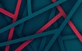 Abstract green red dimension line triangle background.