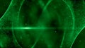 Abstract Green Shiny Digital Space Blurry Focus Unique Twisted Dotted Lines With Cloudy Hazy Sparkle Dust And Light Flare