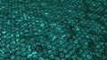 Abstract Green shiny hexagonal geometry patterns with six sided polygon and with smooth wavy motion effects.