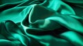 Abstract green silk texture background. Turquoise elegant luxury satin cloth with wave. Prestigious, award, luxurious Royalty Free Stock Photo