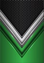 Abstract green silver arrow on dark gray circle mesh design modern futuristic background vector Royalty Free Stock Photo