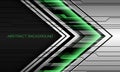 Abstract green silver grey metal black cyber arrow direction speed futuristic technology geometric design modern background vector Royalty Free Stock Photo