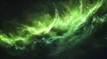 Abstract Green Sky in Space with Aurora and Interstellar Nebulae Royalty Free Stock Photo