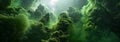 Abstract Green Smoke Clouds: Vibrant Ethereal Formations with Bright Light Royalty Free Stock Photo