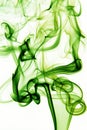 Abstract green smoke isolated on white background. Royalty Free Stock Photo