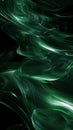 Abstract green smoke waves on black background Royalty Free Stock Photo