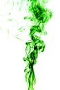 Abstract green smoke on white background, smoke background,green ink background,green, beautiful color smoke Royalty Free Stock Photo