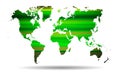 Abstract Green straight lines.And world map background.