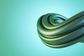 Abstract green swirl on  background with mock up place for your advertisement. Flow liquid lines design. 3D Rendering Royalty Free Stock Photo