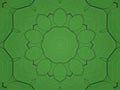 Abstract Green Symmetrical Flower Pattern with Wooden Texture