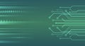 Abstract green technology background with flowing digital circuit lines, symbolizing data transfer, connectivity, innovation, and Royalty Free Stock Photo