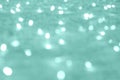 Abstract Green tide background. light aquamarine blurry lights. bokeh. texture. concept for christmas, new year, holiday Royalty Free Stock Photo