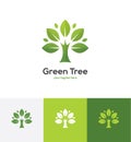 Abstract green tree logo.