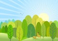 Abstract Green Trees Forest Background