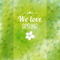 Abstract green triangle background, spring design, Royalty Free Stock Photo