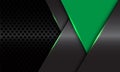 Abstract green triangle grey metallic geometric shadow with dark circle mesh design modern futuristic background vector Royalty Free Stock Photo