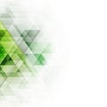 Abstract green triangles geometric background. Vector illustration.