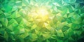 Abstract green triangular pattern with central light source, ideal for backgrounds and design projects. Generative AI Royalty Free Stock Photo