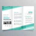 Abstract green trifold template brochure design