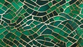 Abstract green turquoise broken ceramic tiles mosaic seamless background for interior design. Royalty Free Stock Photo